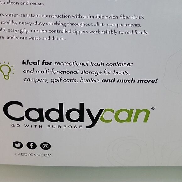 Caddycan Jr  Black Golf Cart Car Camper Hunting Waste Can  new in box - Picture 5 of 11